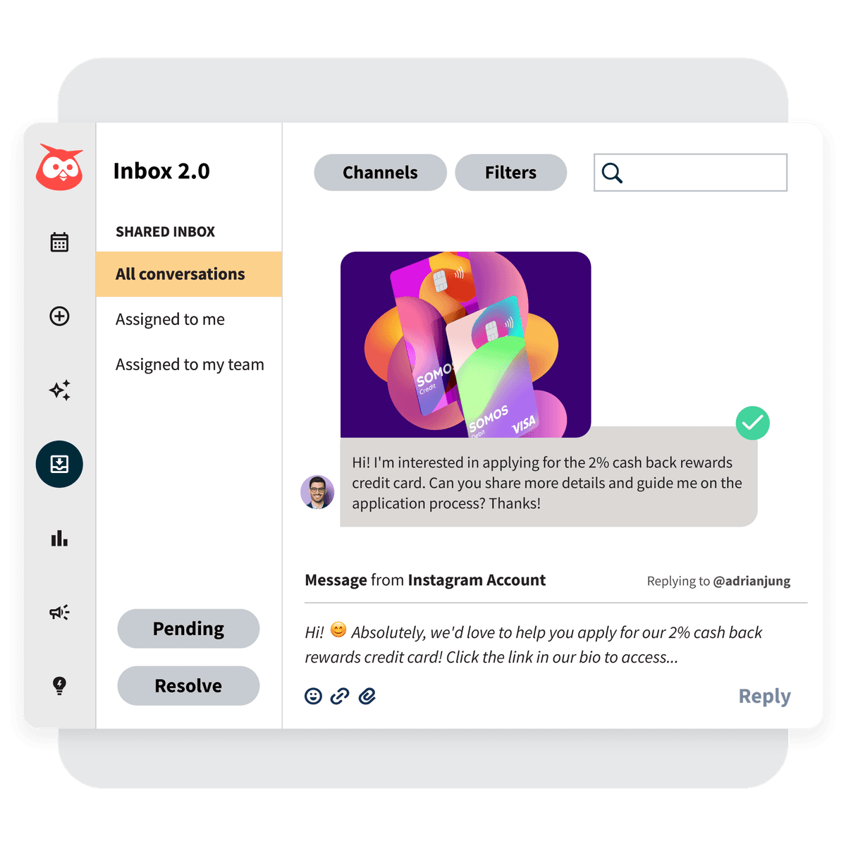 Hootsuite Inbox dashboard